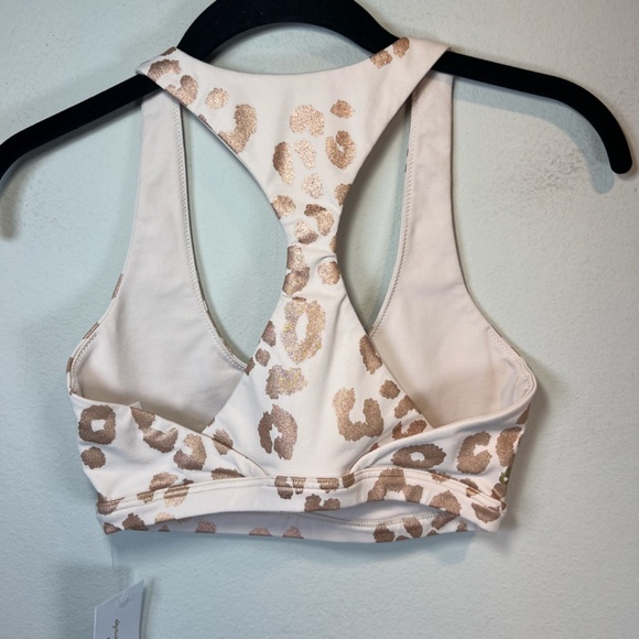Spiritual Gangster Leopard Print Sports Bra - Cream and Gold - Picture 8 of 13
